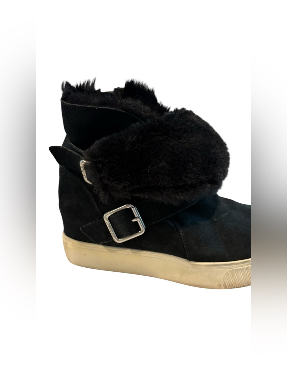 J/Slides Wells boots - faux fur botties in black. Size 7.5 - Picture 2 of 15